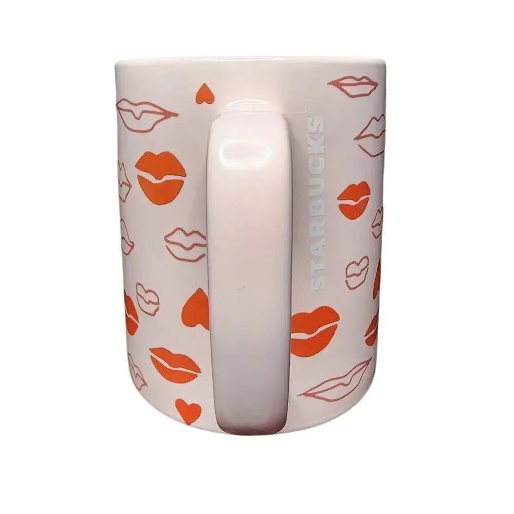 Starbucks Coffee Mugs, 2020 Valentine's Day Lips & Hearts Ceramic Drinking Cup - Picture 6 of 9